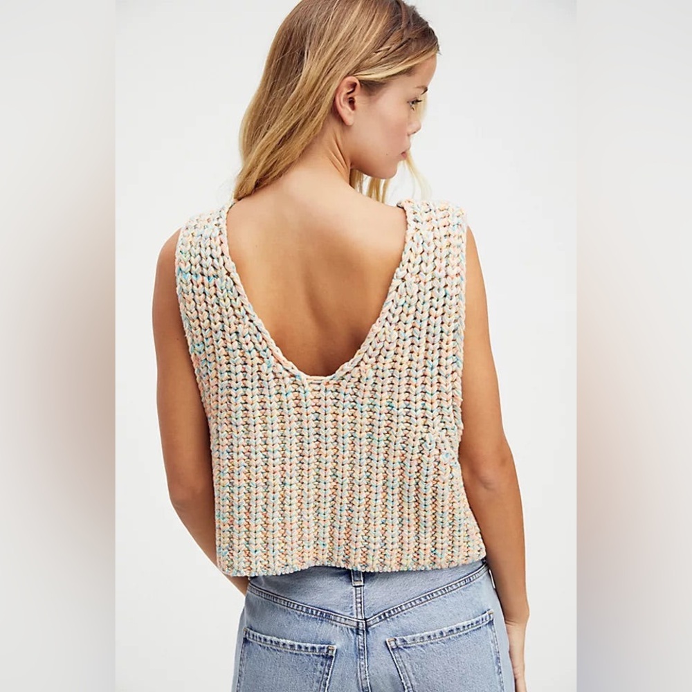 Free People multi knot hoopla tank vest Multicolor Sleeveless crop Top - Picture 3 of 8